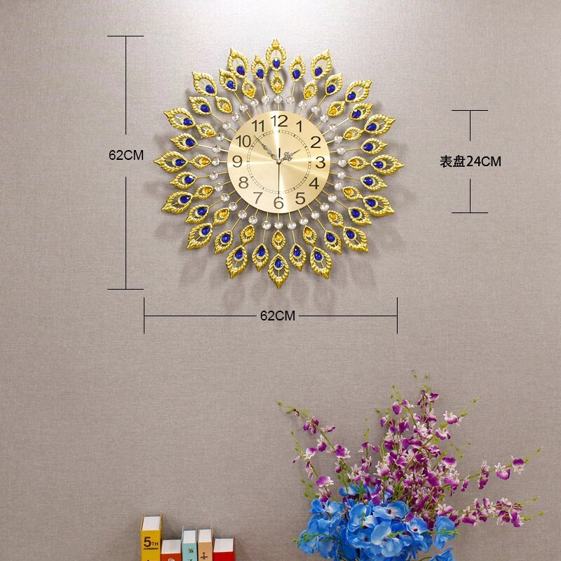 Large Wall Clock Aesthetic Design Room Luxury Kitchen Silent Clock Mechanism Living Room Decoration Horloge Wall Watch YH 6