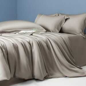 Eucalyptus Lyocell Soft Cooling Silky Simple Grey Duvet Cover Bed Sheet 2Pillowcase Summer Double Queen King Family Bedding Set 1