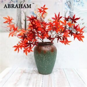 78cm 4 Fork Fake Maple Leafs Bouquet Large Artificial Tree Branch Autumn Leaves Farmhuse Plants For Wedding Halloween Home Decor 1