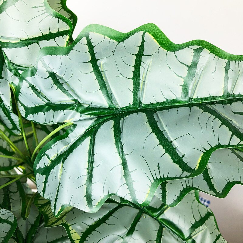 76cm/55cm Large Artificial Monstera Tropical Plants Fake Palm Tree Plastic Maranta Leaves Big Plant for Home Office Decoration 5