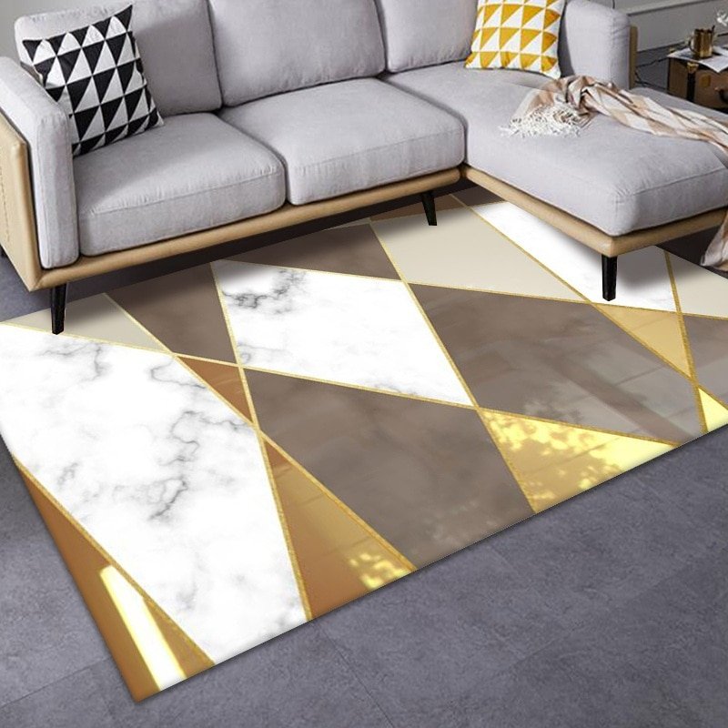 Modern Nordic Style Living Room Carpet Bedroom Large Area Rug Geometric 3D Printing Carpets Home Decoration Non-slip Porch Mat 1