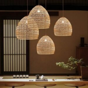 New Chinese Style Rattan Light For Homestay Vintage Hanging Lamps Loft Living  Dining Room Home Decor E27 Lighting Fixtures 1