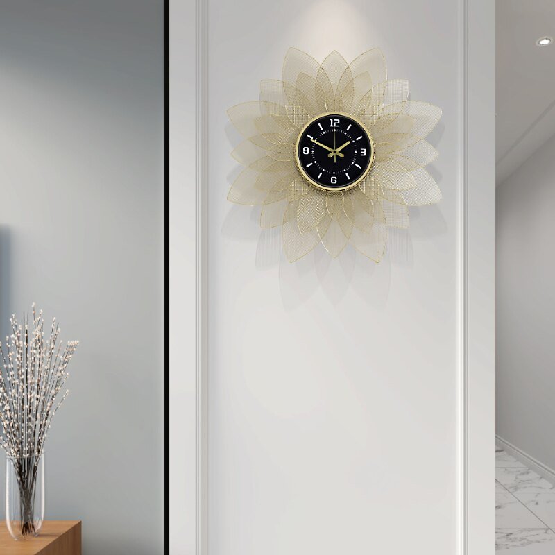 Giant Metal Creative Wall Clock Silent Luxury Golden Color Simple Art Wall Clock Modern Design Reloj De Pared Home Decoration 4