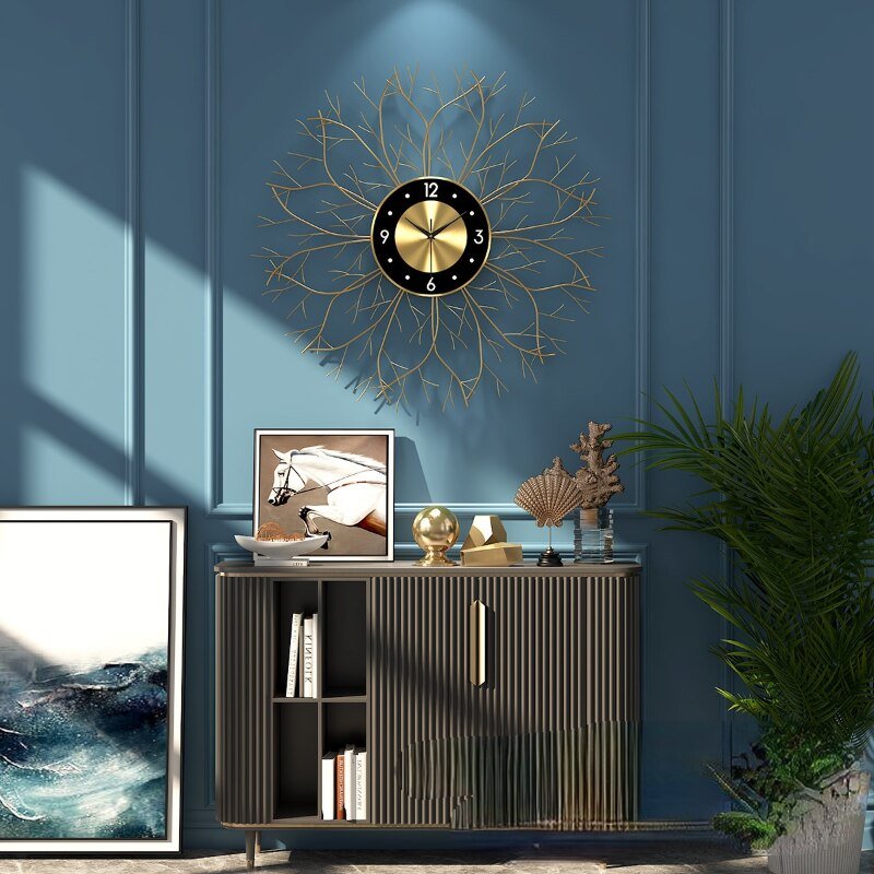 Nordic Metal Gold Creative Wall Clock Living Room Silent Large Wall Clock Modern Design Relogio De Parede Home Decor LL50WC 4