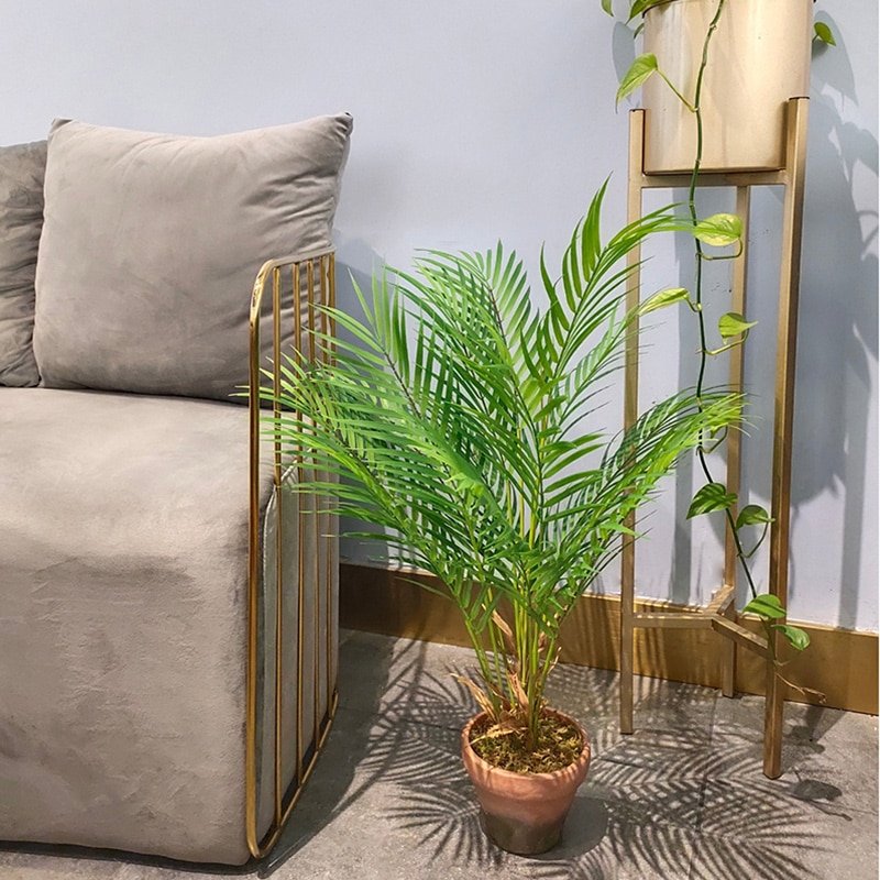 125cm Tropical Palm Tree Artificial Plants Fake Monstera Plastic Palm Leaves Tall Tree Branch For Home Garden Living Room Decor 4