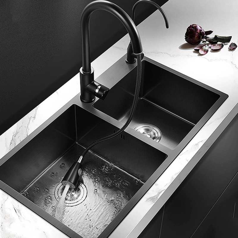 Nano Stepped Sink 304 Stainless Steel Vegetable Wash Basin High PressureCup Washer Coffee Shop Wine Bar Sink Kitchen Sink 4