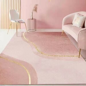 Nordic Style Sofa Coffee Table Mat Pink Cute Living Room Rug Girl Bedroom Bedside Rugs Simple Abstract Large Area Non-slip Mats 1