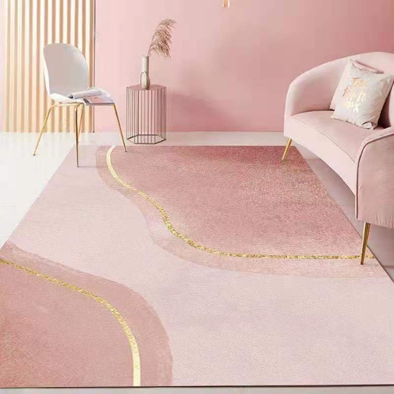 Nordic Style Sofa Coffee Table Mat Pink Cute Living Room Rug Girl Bedroom Bedside Rugs Simple Abstract Large Area Non-slip Mats 1
