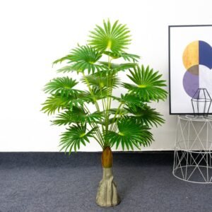 50-95cm Tropical Monstera Large Artificial Plants Fake Palm Tree Plastic Fan Leafs Tall Potted Tree Branch For Home Garden Decor 1
