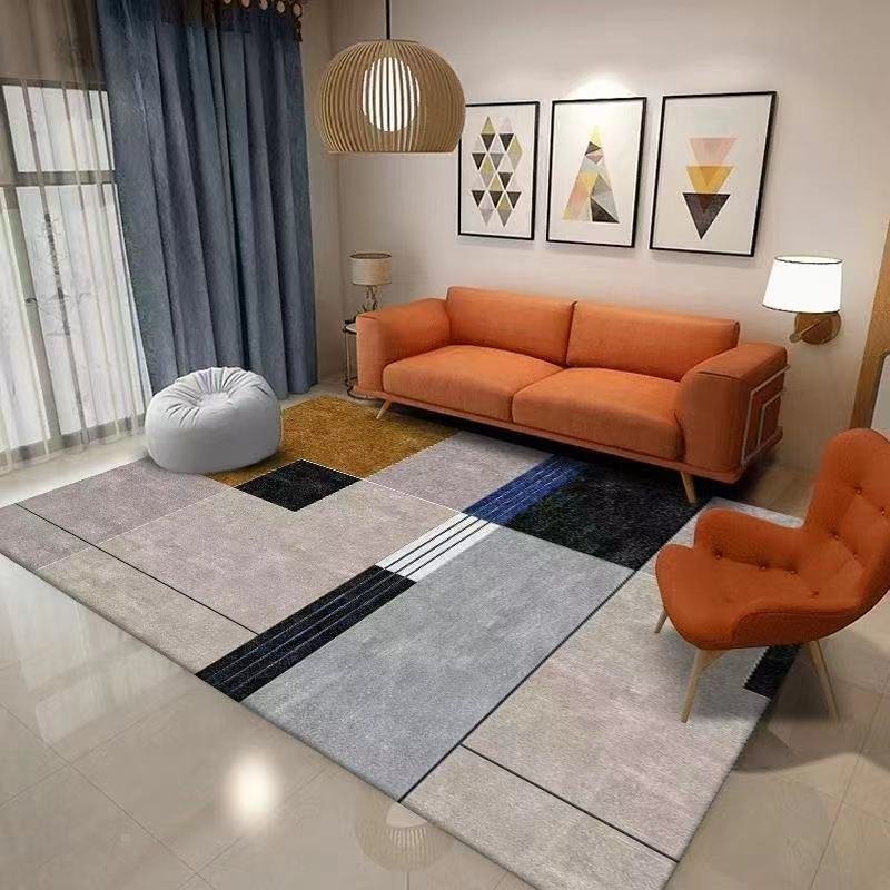 Simple Rectangular Living Room Carpet Coffee Table Floor Mats Bedroom Large Area Bedside Mat Home Decoration Absorbent Bath Mat 6