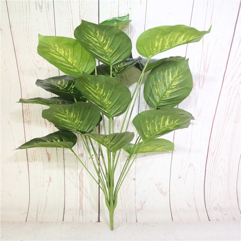 70cm 18 Fork Tropical Monstera Big Artificial Tree Fake Turtle Leafs Plastic Leaves Green Palm Plants For Home Office Decoration 4