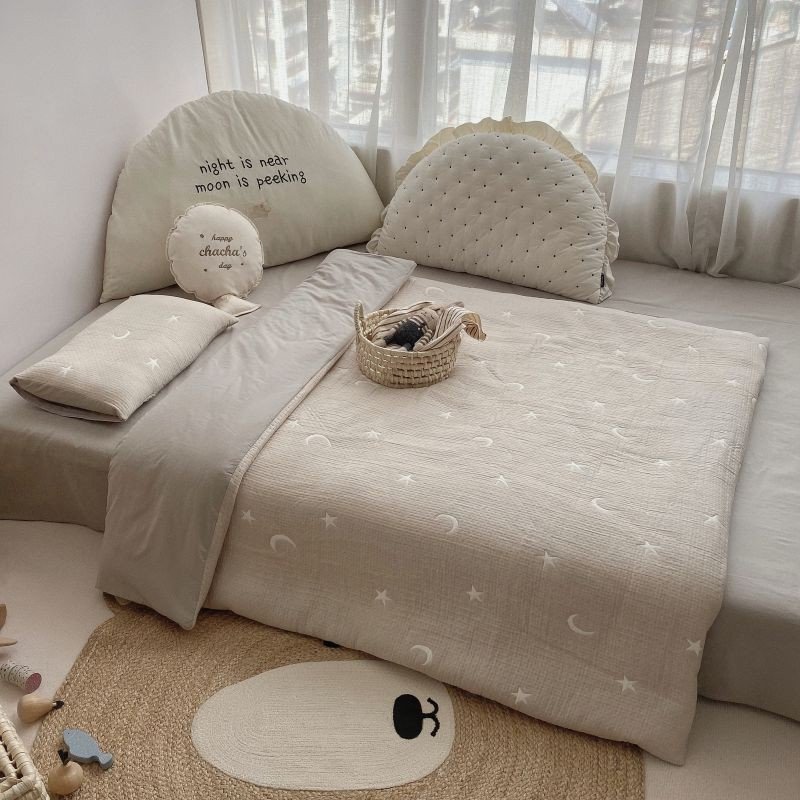 100% Cotton Yarn Dyed Top Grade Duvet Cover Bedding Set,Breathable,Soft Baby Comforter Doona Duvet cover Bed Sheet Pillowcases 1