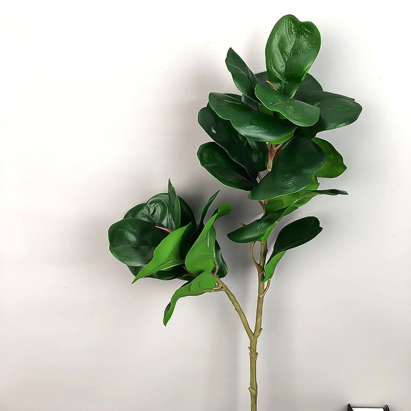 72cm 2 Forks Artificial Banyan Tree Branch Tall Ficus Plants Plastic Rubber Leaves Tropical Plant For Home Garden Bathroom Decor 4