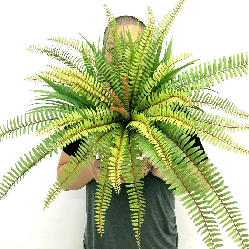 50/65cm Large Artificial Fern Tropical Palm Plants Fake Persian Wall Hanging Palm Tree Plastic Falling Leaves for Outdoor Decor 1