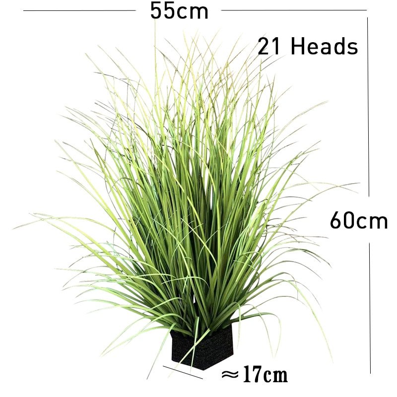 60cm 21 Forks Artificial Onion Grass Large Fake Reeds Leaves Faux Plant Tall Indoor Plants For Home Wedding Gift Party DIY Decor 2