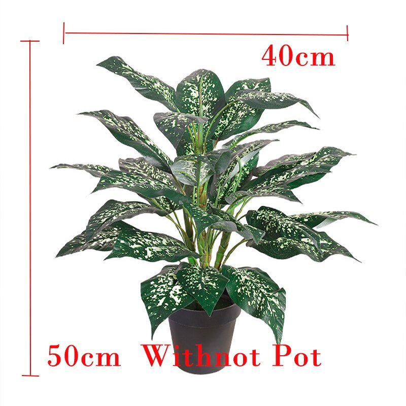 50cm 30 Leaves Tropical Monstera Large Artificial Plants Bouquet Fake Palm Tree Branch Withnot Pot For Home Garden Office Decor 5
