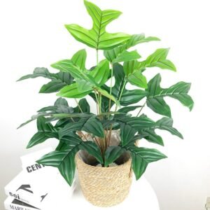 65cm Tropical Monstera Large Artificial Plants Fake Palm Tree Green Plastic Leafs 18 Heads Coconut Tree Branches For Home Decor 1