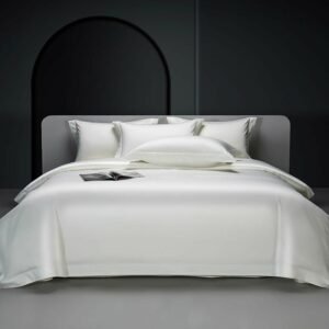 Solid White  Egyptian Cotton Duvet Cover Bedding set Premium 1000TC Long Staple Sateen Weave Silky Soft Pima Quality Bed linen 1