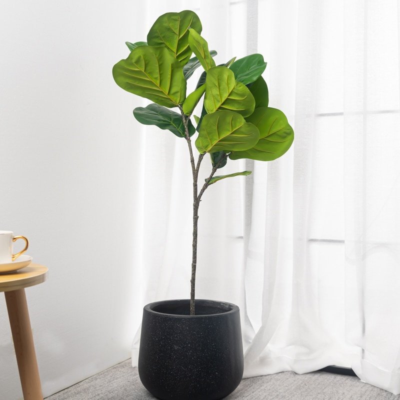 Large Artificial Plants Tropical Tree Fake Banyan Leaves Branch Plastic Ficus Leaf Floor Tree For Home Garden Outdoor Shop Decor 5