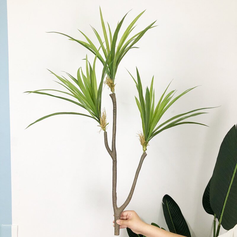 55+88cm Large Tropical Dracaena Tree Artificial Palm Plants Fake Tall Potted Tree Plastic Nordic Cycas  Leaves for Home Decor 5