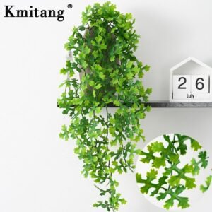 63cm Artificial Plants Rattan Tropical Palm Leaves Vine Plastic Foliage Wall Hanging Leafs Fake Vivid for Home Garden Decoration 1