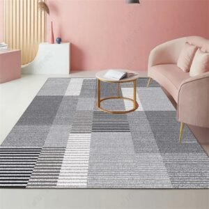 Simple Living Room Carpet Geometric Printing Bedroom Bedside Rug Modern Nordic Style Washable Carpets Coffee Table Non-slip Mats 1