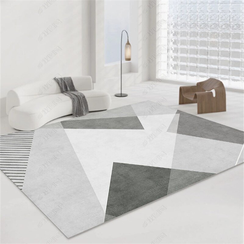Nordic Luxury Living Room Sofa Coffee Table Carpet Geometric Hotel Homestay Decoration Carpet Home Bedroom Bedside Non-slip Rug 3