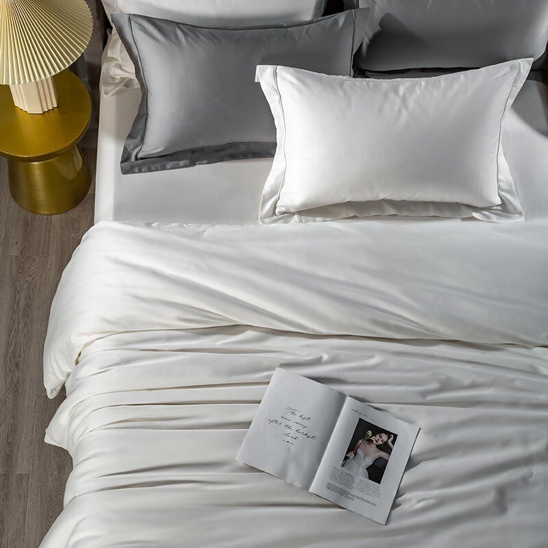 4/6Pcs Duvet Cover Luxury Premium Quality Bedding Set Bed Sheet Pillowcases Egyptian Cotton Long Staple Silky Soft Breathable 2