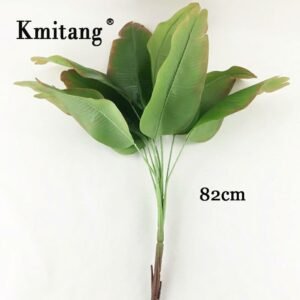 82cm 9 Fork Monstera Leave Large Artificial Plants Plastic Palm Tree Big Fake Banana Leaf Real Touch Tree Foliage For Home Decor 1