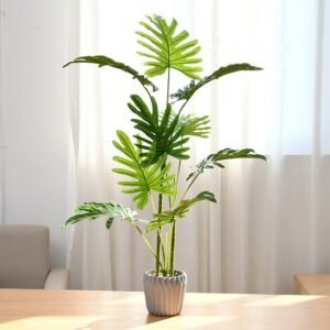 60/90cm Tropical Monstera Large Artificial Plants Fake Palm Tree Potted Floor Palm Leaves For Home Garden Wedding Office Decor 1