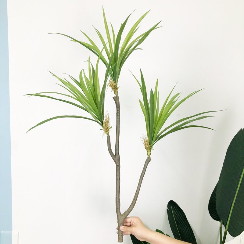88/55cm Large Artificial Plants Fake Palm Tree Branch Tropical Cycas Tree Plastic Palm Leaves False Succulents for Home Potted 3