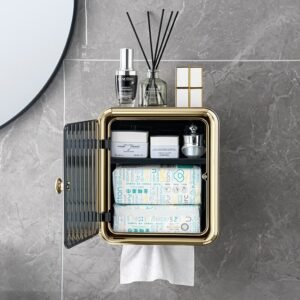 Large Tissue Box Dispenser Sanitary Napkin Organizer Roll Holder Wall Hanging Waterproof Bathroom Washroom Toilet Storage 1