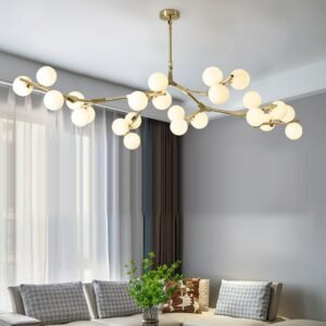 Nordic Magic Beans Glass Ball Chandelier Branch Style Chandelier Living Room Bedroom Dining Room Decoration Indoor Led Light 1