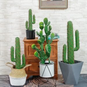 30-43cm Artificial Cactus Decor Tropical Plants Fake Succulent Plant Green Thorn Ball Desert Cactus Tree For Home Office Decor 1