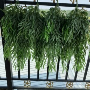 105cm 6Pcs Artificial Bamboo Plant Branch Silk Willow Leaf Green Wall Hanging Plant For Home Garden Fence Wedding Xmas DIY Decor 1