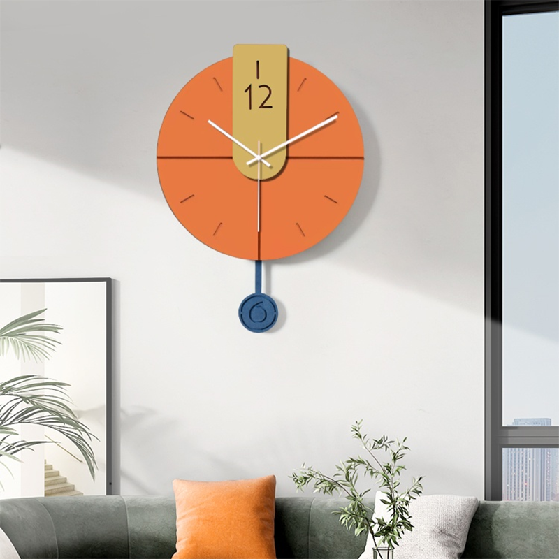 Luxury Simplicity Wall Clock Nordic Giant Large Wooden Mechanism Pendulum Wall Clock Modern Design Silent Reloj Pared Wall Decor 1