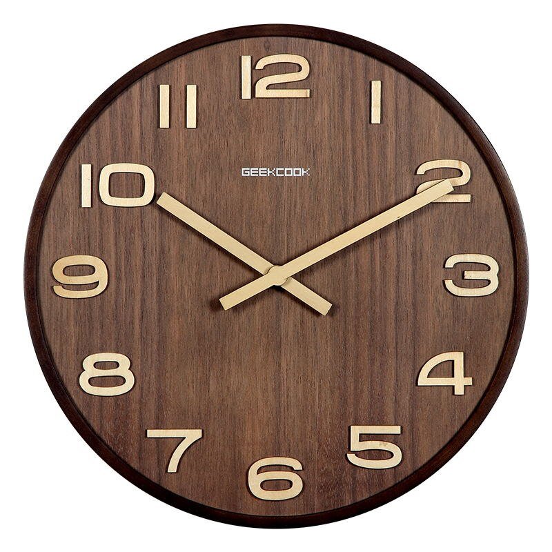 Nordic WoodWall Watch Mechanical Large Art Unique Silent Home Saatration Items Watch Original Horloge Murale Kitchen Clocks 6
