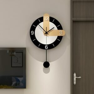 Nordic Black Wall Clock Modern Design Arabic Minimalist Living Room Wall Clock Pendulum Creative Big Wandklok Home Decor ZP50BG 1