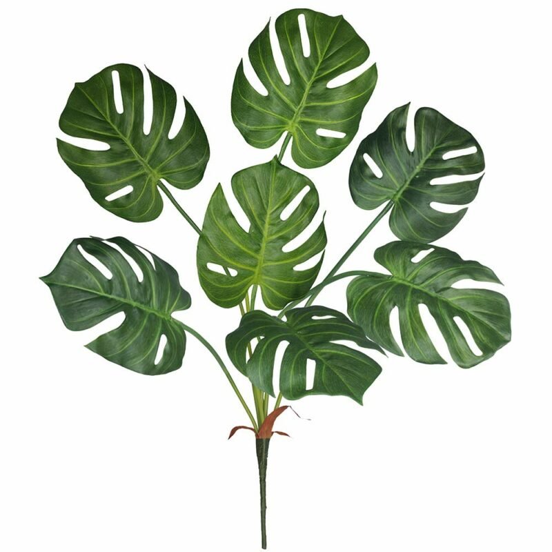 68cm 7 Fork Large Artificial Monstera Fake Plants Plastic Palm Leaf Real Touch Turtle Leaves For Home Garden Outdoor Party Decor 2