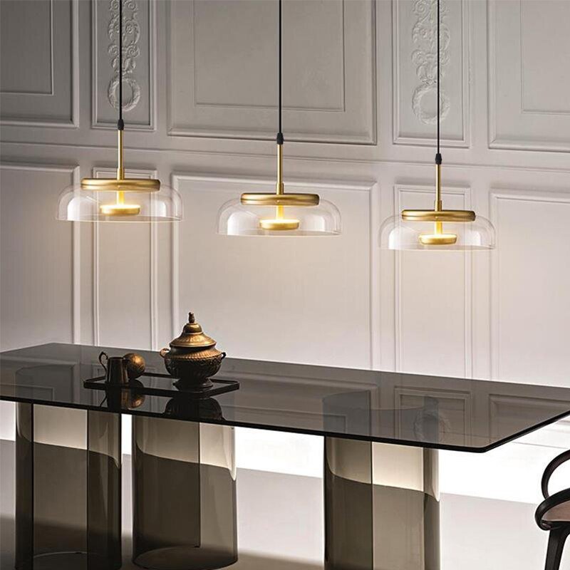 Modern Glass Pendant Lamps LED Bowl Nordic Lighting Luminaries Dining Bedroom Decoration Indoor Kitchen Fixture Hanging Lights 2