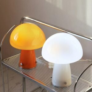Nordic Mushroom Desk Light Children's Bedroom Bedside Eye Protection LED Stained Glass Table Lamps 1