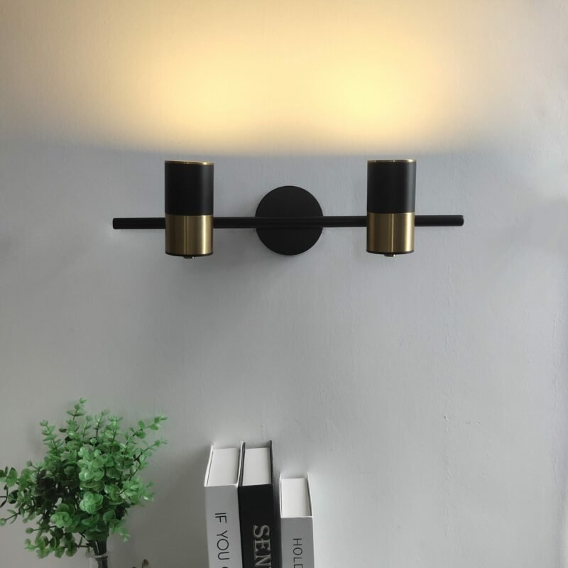 Nordic wall lamps Black Gold Iron lampshade Art decor bedroom bedside lamp bathroom LED mirror light 2