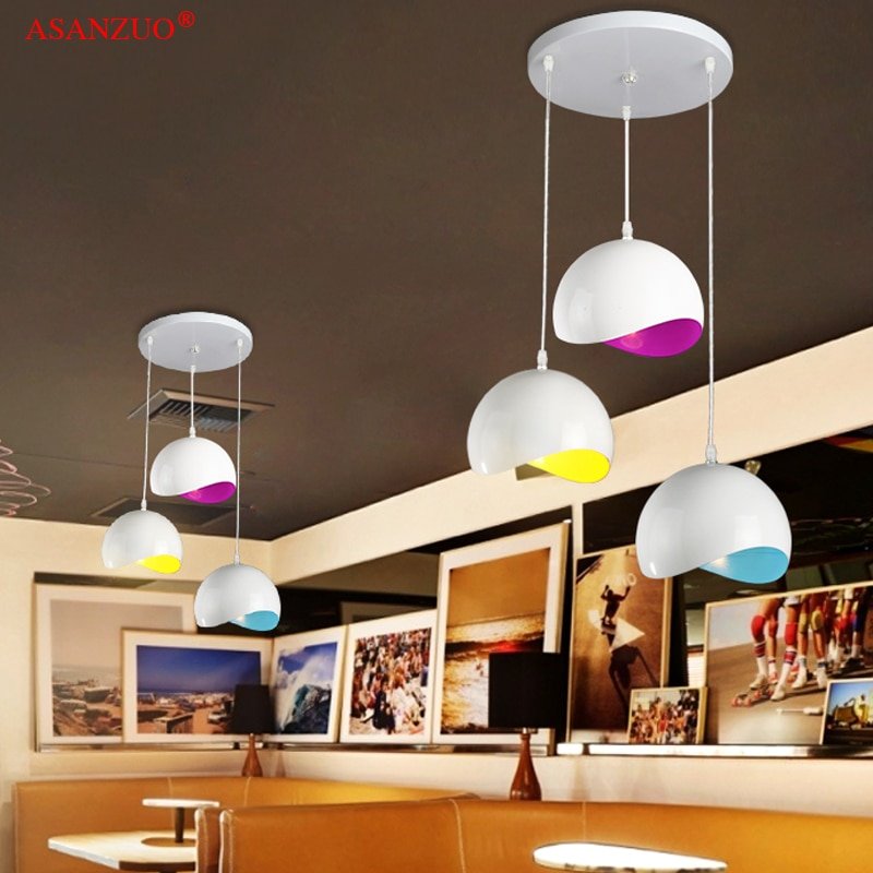 Modern Pendant Lights Nordic Pendant Lamp Colorful Aluminum Light Fixture For Cafe Restaurant Hanglamp Kitchen Hanging Lamps 6