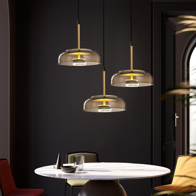 Modern Glass Pendant Lamps LED Bowl Nordic Lighting Luminaries Dining Bedroom Decoration Indoor Kitchen Fixture Hanging Lights 4