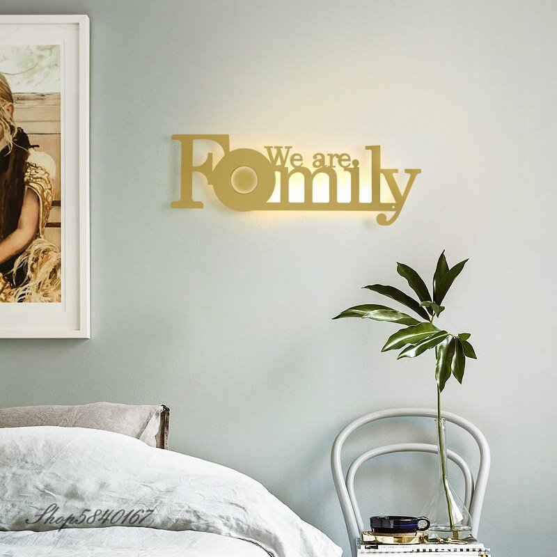 Creative Family LED Wall Lamp Living Room Decoration Wall Sconces Light Fixtures Modern Bedroom Lights Metal Art Deco for Home 3
