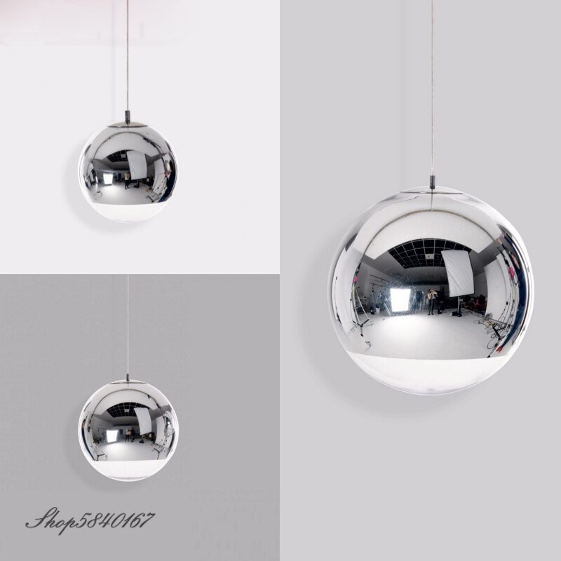 Mirror glass Pendant lights LED Pendant Lamp for Living Room suspension lumionaire Dining Room Lights Hanging Lamp Fixtures 5