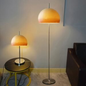 Mushroom Table Lamp Ornament Light Orange&White Glass Desk Lamp Decor light fixture Living room floor light Bedroom Bedside Ligh 1