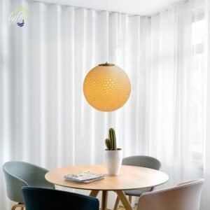 Modern Wave Point Pendant Light Luxurious Ball Lampshade For Bedroom Restaurant Decor Hotel Golden LED Hanging Lamp Fixture 1