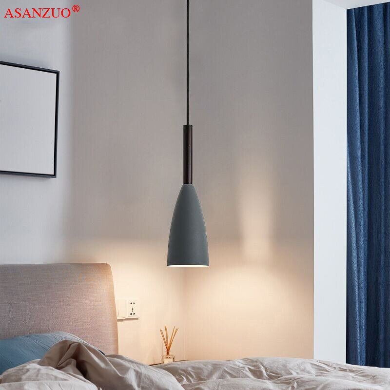 Nordic bedroom bedside Long line pendant lights modern minimalist restaurant bar hanging light 4