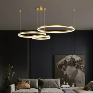 Modern Gold Ring Pendant Lights For Living Room Dining Room Circle  Acrylic LED Ceiling Lamp Lighting Fixtures 1